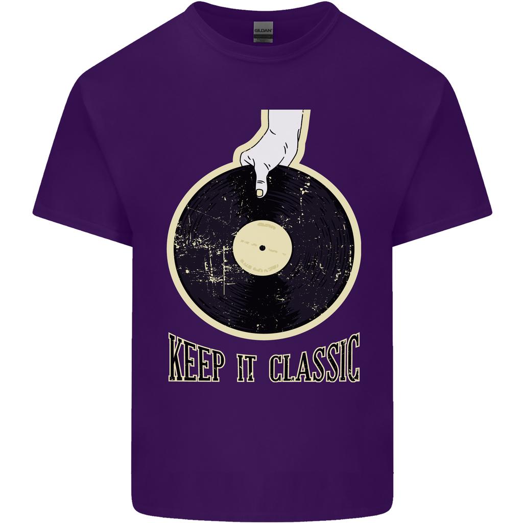 Vinyl Records Keep It Classic Dj Decks Unisexs Light Cotton Tshirt