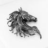 Luxury Glossy Horse Head Brooches for Women Zodiac Animal Pins Casual Party Accessories New Year Gifts Friends