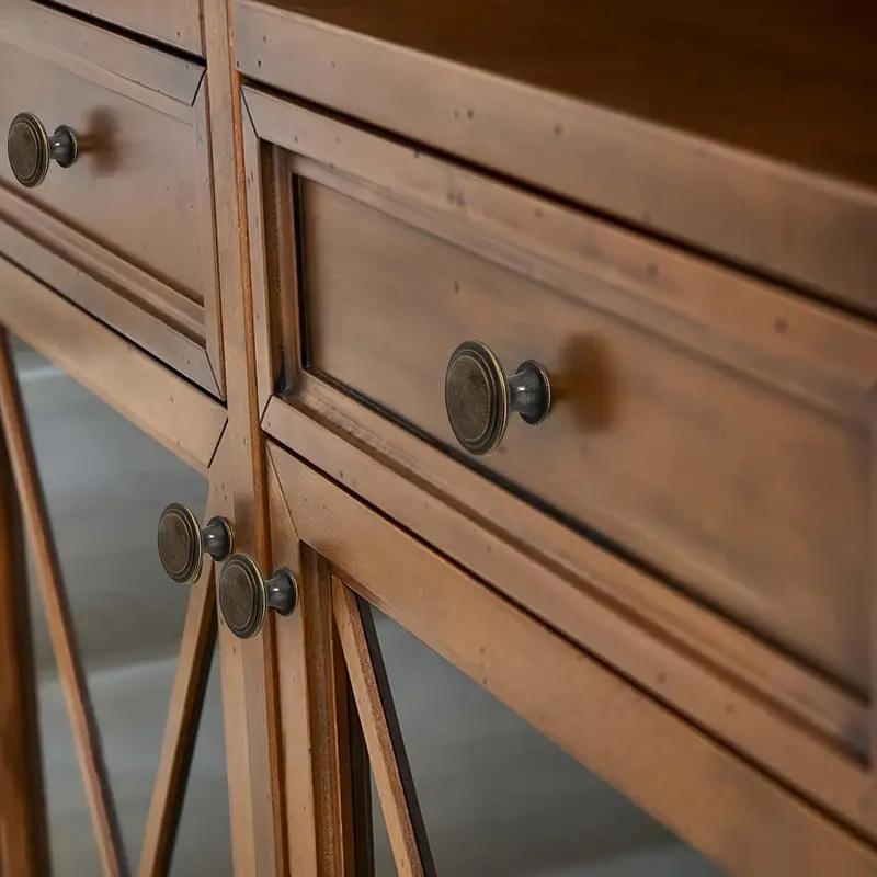 8pcs Zinc Alloy Material Cabinet Knobs, 1.20*0.82 Inches,  Hardware Round Pull Tool for Kitchen Cabinet and Drawer Dresser Knobs with Two Size Screws