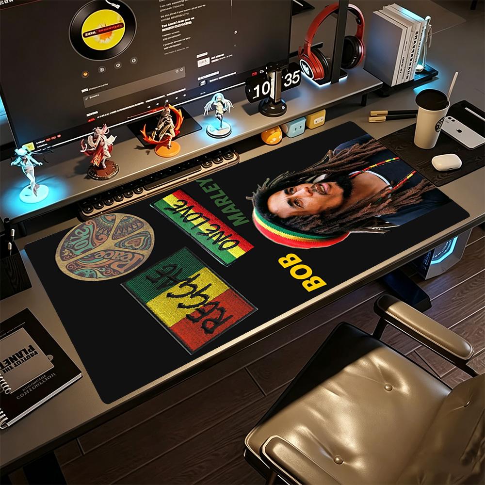 Bob Marley Large Mouse Pad Desk Mouse Pad Desktop Mouse Pad Non-Slip Rubber Bottom Office Desk Accessory