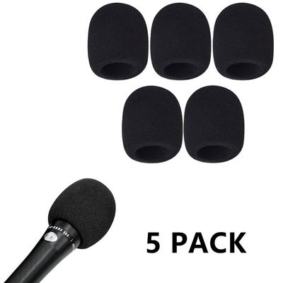 Lot de 5 bonnettes anti-vent en mousse pour microphone à main, de qualité standard