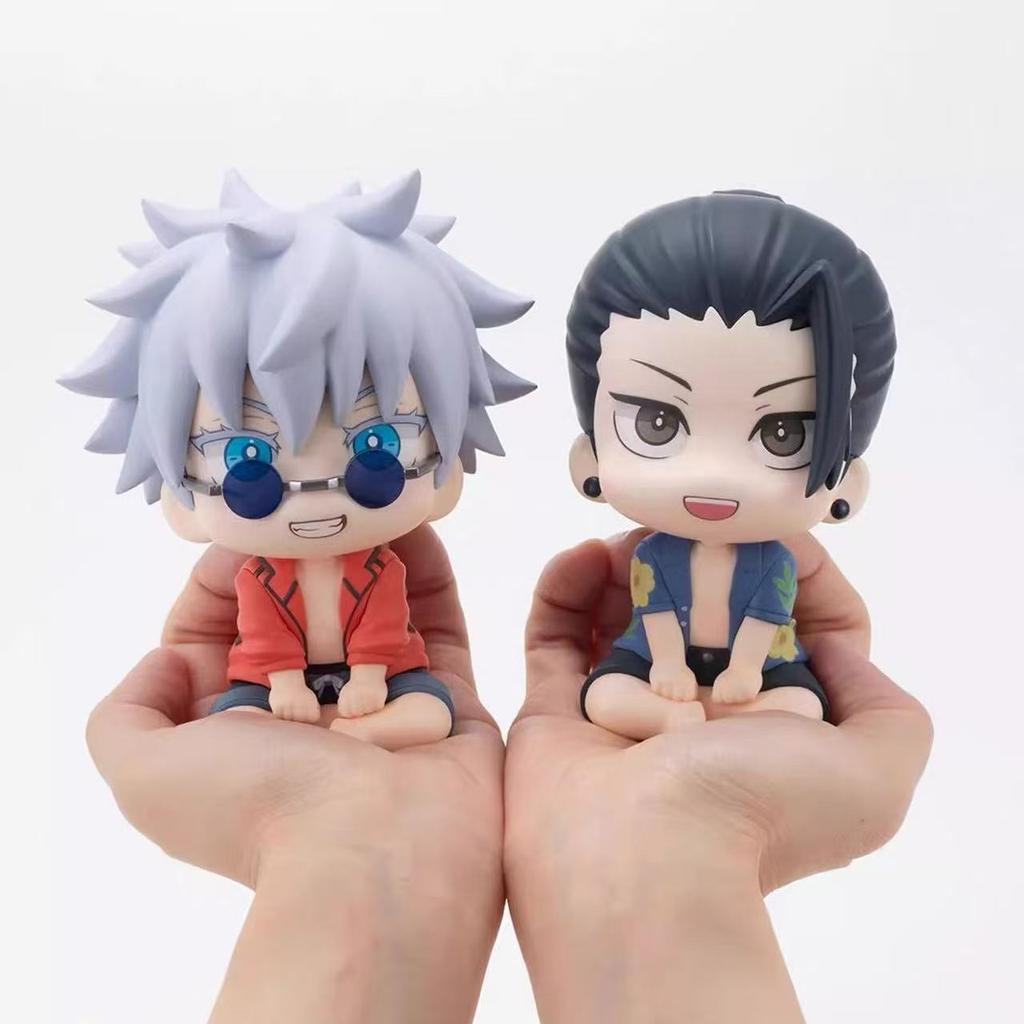 12Cm Anime Jjk Figure Summer Gojo Satoru Action Figures Pvc Mini Edition Models Geto Suguru Figurine Jjk Beach Casual Wear Gifts