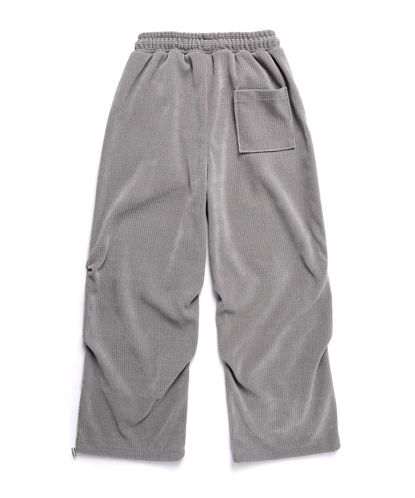 ODDBALLS CLUB Corduroy Jacquard Pintuck Balloon Pants Gray