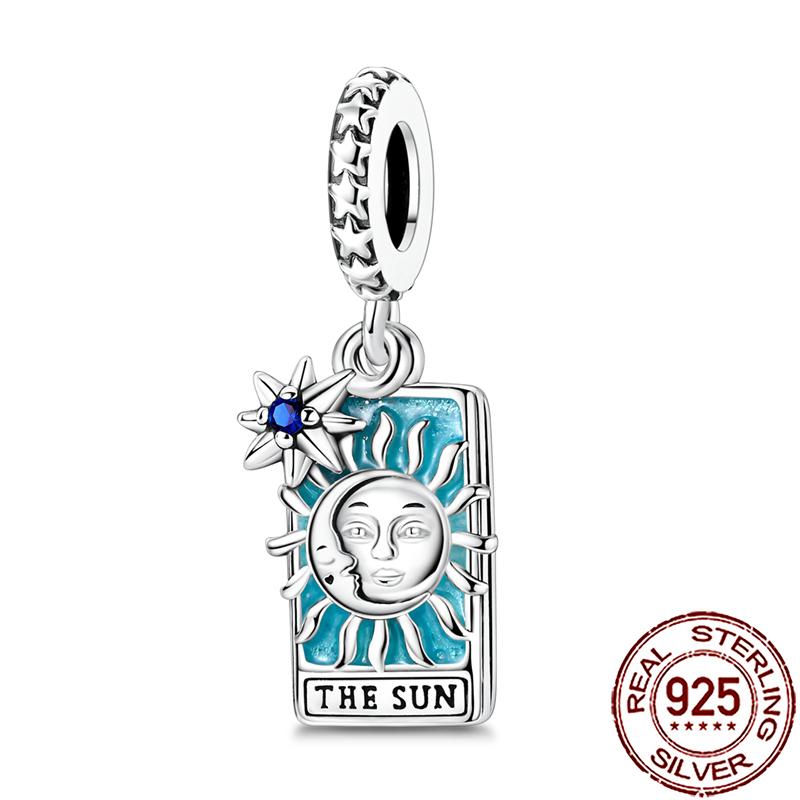 Charms Copper Moon Star Night Sky Galaxy Celestial Dangle Beads Fit Snake Chain Bracelet Necklace Women Diy Jewelry