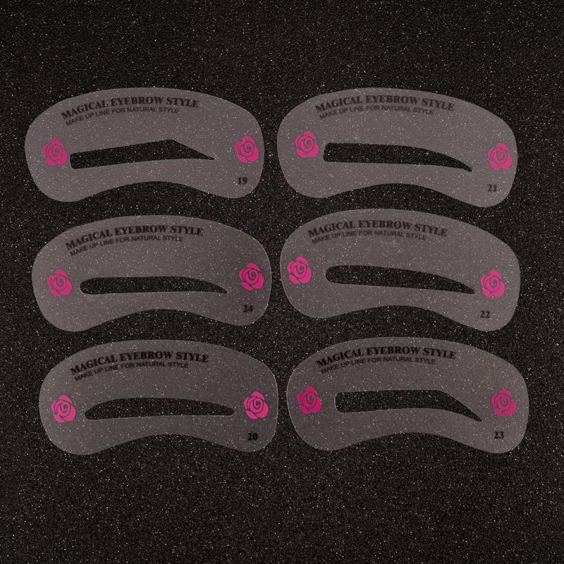 24 Pz/set Attrezzi per governare Sopracciglio Stencil Kit Strumenti di Trucco FAI DA TE Bellezza Sopracciglio Template Stencil Per Le Donne Strumenti di Bellezza