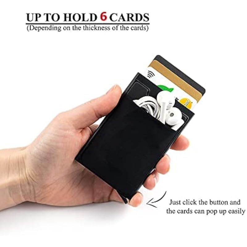 Stealodeal Rfid Blocking Automatic Pop-Up Money Holding Smart Pocket Aluminum Front Pocket Wallet Cardholder чёрный