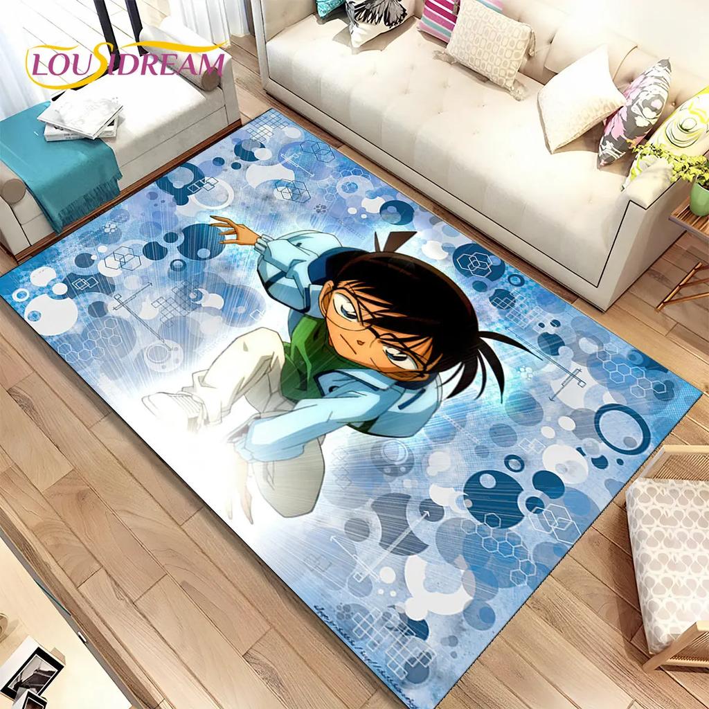Anime Detective Conan Cartoon Area Rug Large,Carpet Rug for Living Room Bedroom Sofa Doormat Decoration,  Kid Non-slip Floor Mat