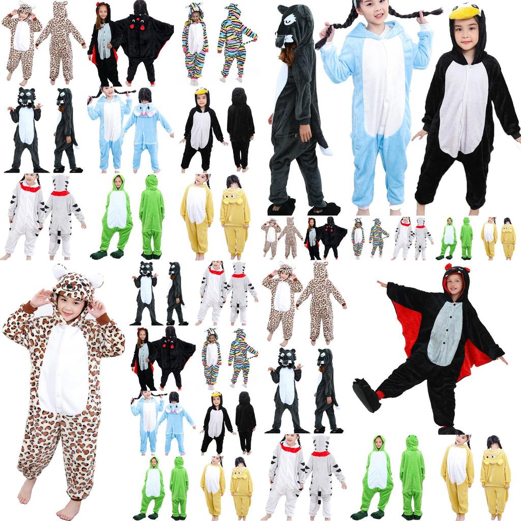 Adorable Animal Pajamas Kigurumi Kids Cosplay Onesie With Soft Flannel Material