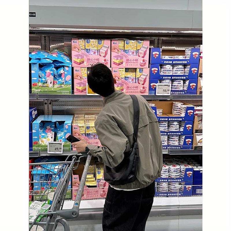 Stand-up collar jacket boys light gray 2025 spring and autumn new Korean versatile loose casual trendy top coat