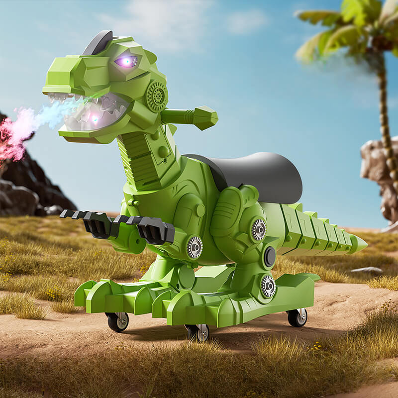 Dinosauři na ježdění Hračky pro batolata Autíčka na ježdění s hudbou, světlem a mlhovým sprejem Mávající ocas Vánoční narozeninové dárky Vnitřní venkovní