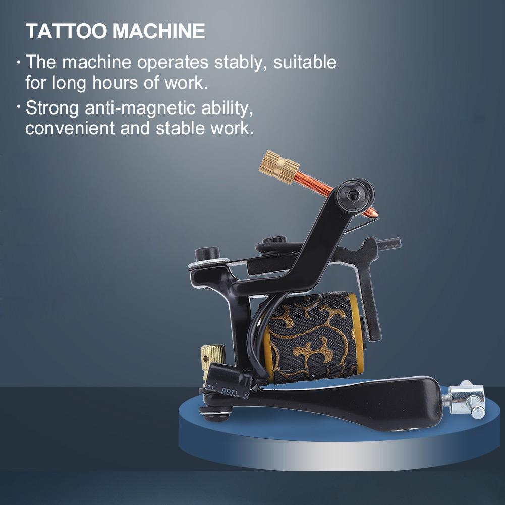 12 Warps Coils Wire Unique Pattern Tattoo Machine Gun Alloy Single Wire Coil Tattoo Machine