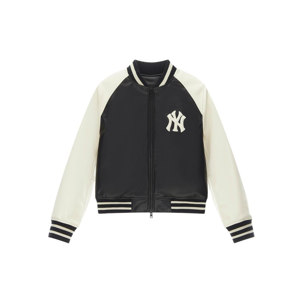 New MLB New York Yankees MLB Preppy Style Collection Baseball Jacket Women's Black 3FJPV0144-50BKS