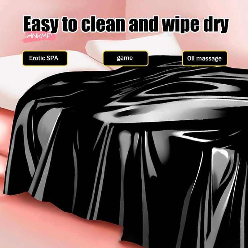 Waterproof Sex Sheets Wetlook Bed Cover for Couples Adult Game Lubricants Compatible Flirt Bondage Tool for Wet Play