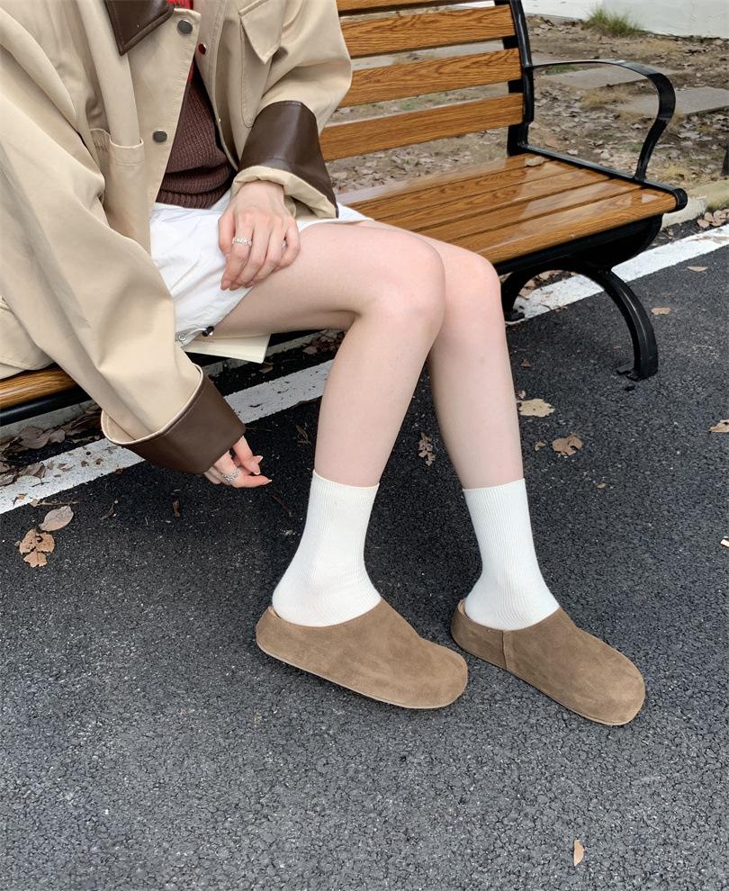 Soft bottom baotou half slippers women's 2025 new autumn meat girls versatile thick bottom beautiful sandals