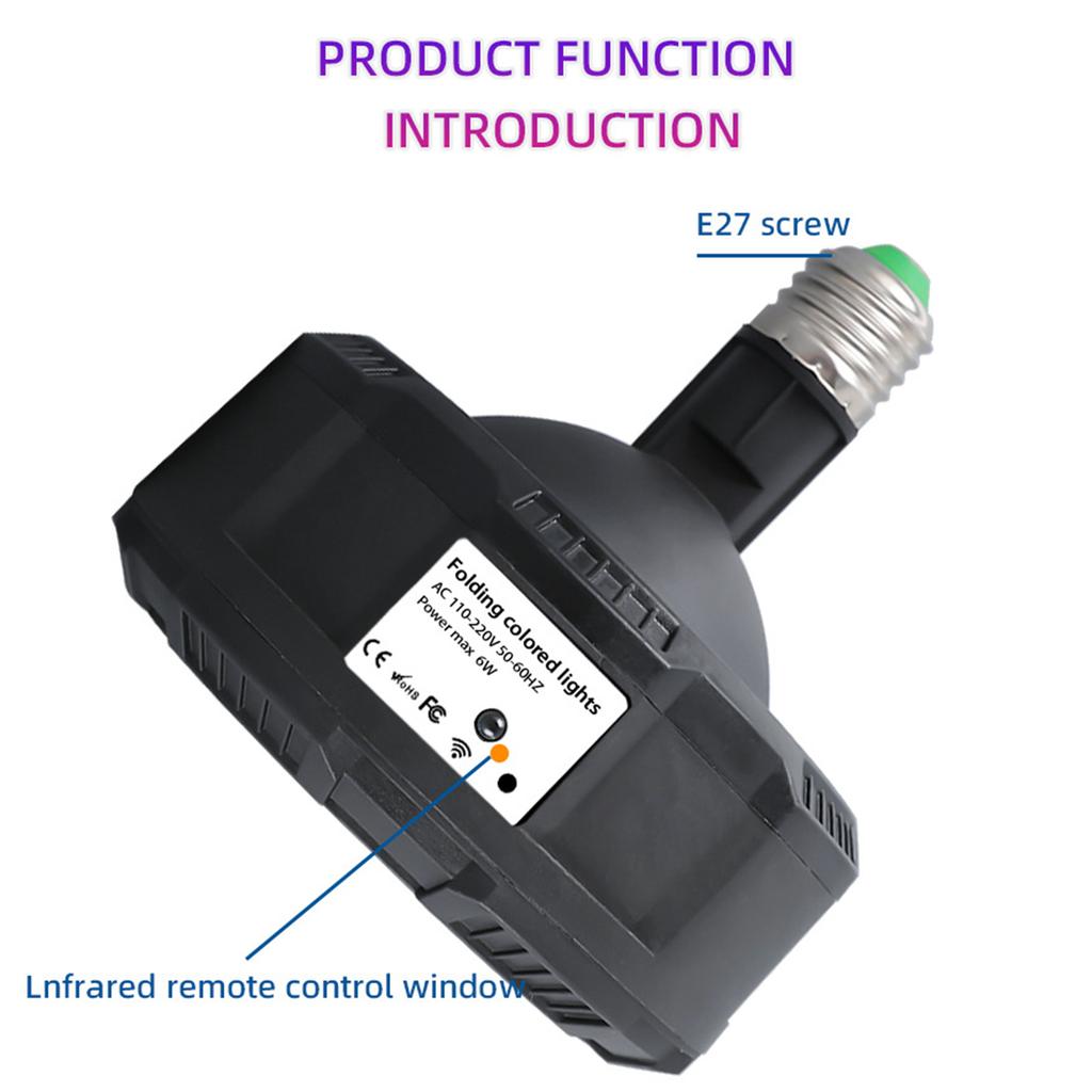 5LEDs Mini Par Light RGBW Stage Lights with Remote Control E27 Lamp Holder Voice Controlled KTV Bar Party Atmosphere Light