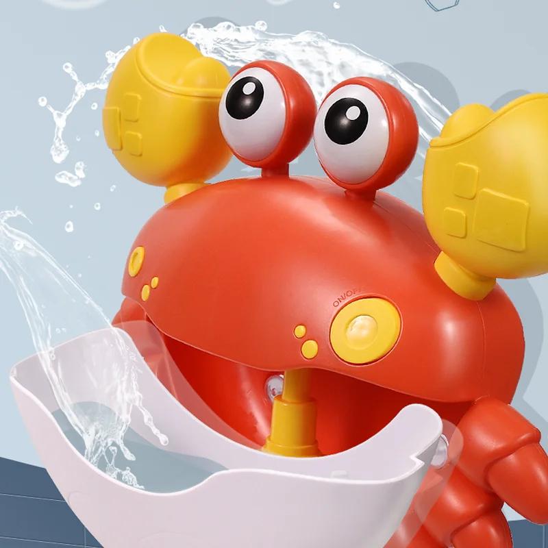 Baby Shower Toy Automatic Bubble Machine  Machine Crab Music Shower Toy Bath Soap Bathroom Safe And Comfortable Toy For Children