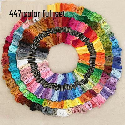 Cross-Stitch Embroidery Thread Set: 24-200 Polyester/Cotton Color Options