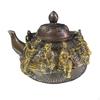 Teapot Ornament BronzeFinish Decorative AntiqueStyle Collectible for Collectors, Art