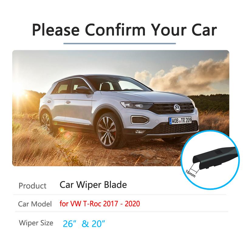 For Volkswagen VW T-Roc 2017~ 2018  TROC T ROC Car Wiper Blade Front Windscreen Windshield Wipers Car Accessoriess