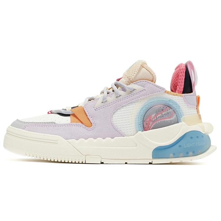 

Li Ning Enlightenment Non slip Lightweight Low top Skateboard Shoes Women s Light Gray Purple AGCR232-1 37