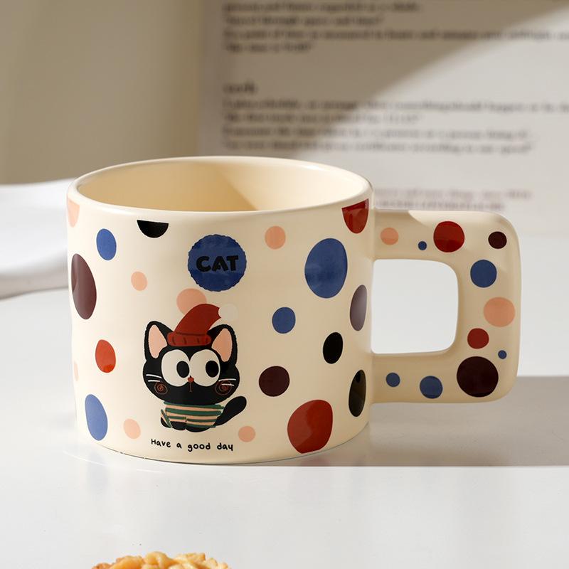 Wind Ceramic Cup With High Value, Creative And Cute Household Couple Water Cup Gift Box, Accompanying Gift