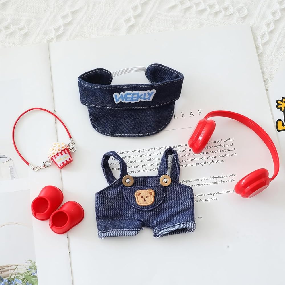 Ruokey Doll Clothes 15cm/17cm Plush Costume Outfit Set for Labubu Plush Toys Accessories