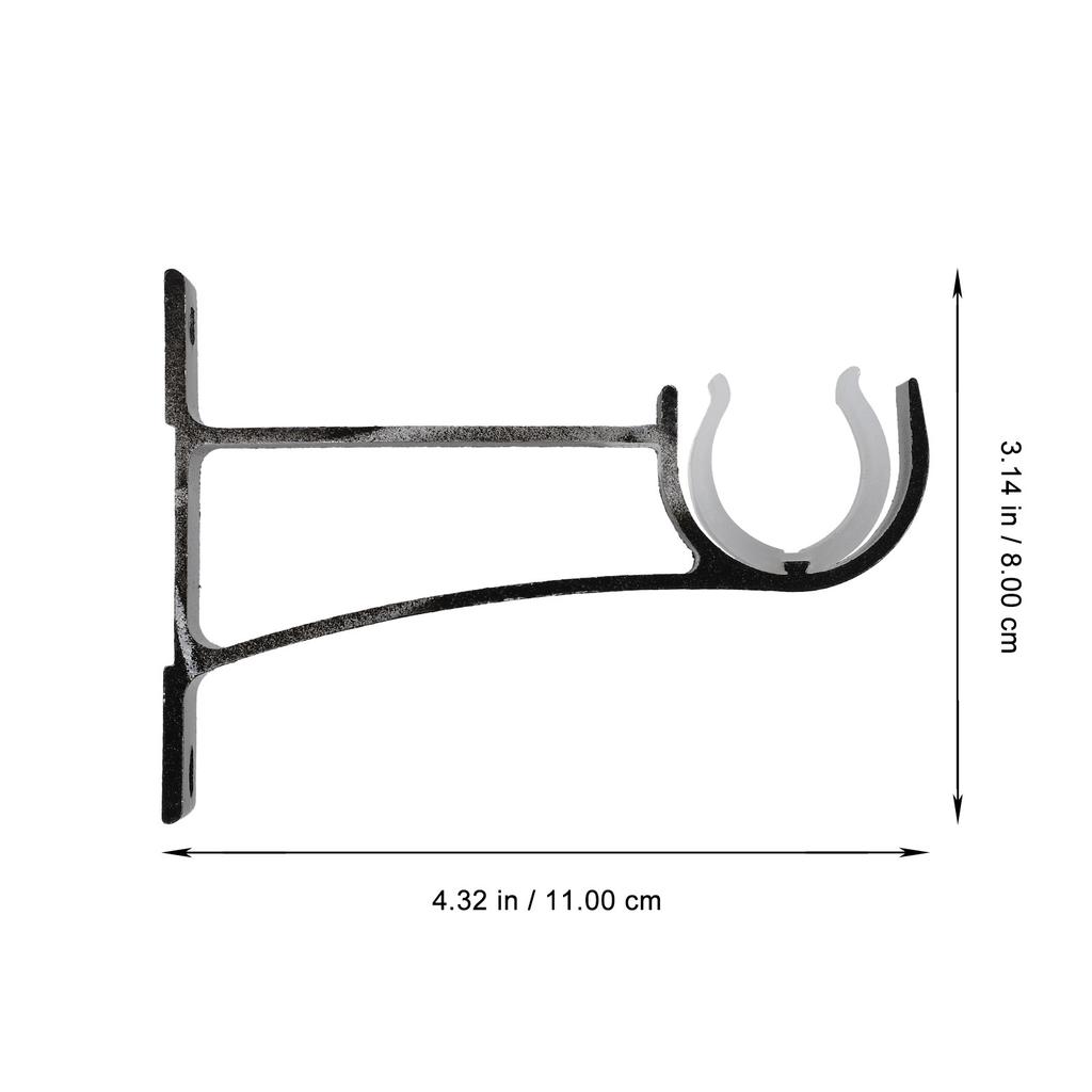 1Set Curtain Rod Supports Sturdy Aluminum Curtain Rod Brackets Smooth Finish Easy Mounting Home Office Curtains Pole Base
