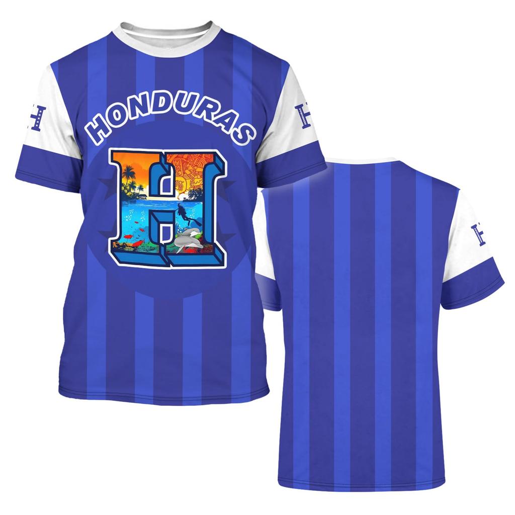 Honduras Flag T Shirts Mens Clothing Novelty 3D Parrot Short Sleeved T-shirt Casual Tops Honduras Jersey Unisex Women Clothes