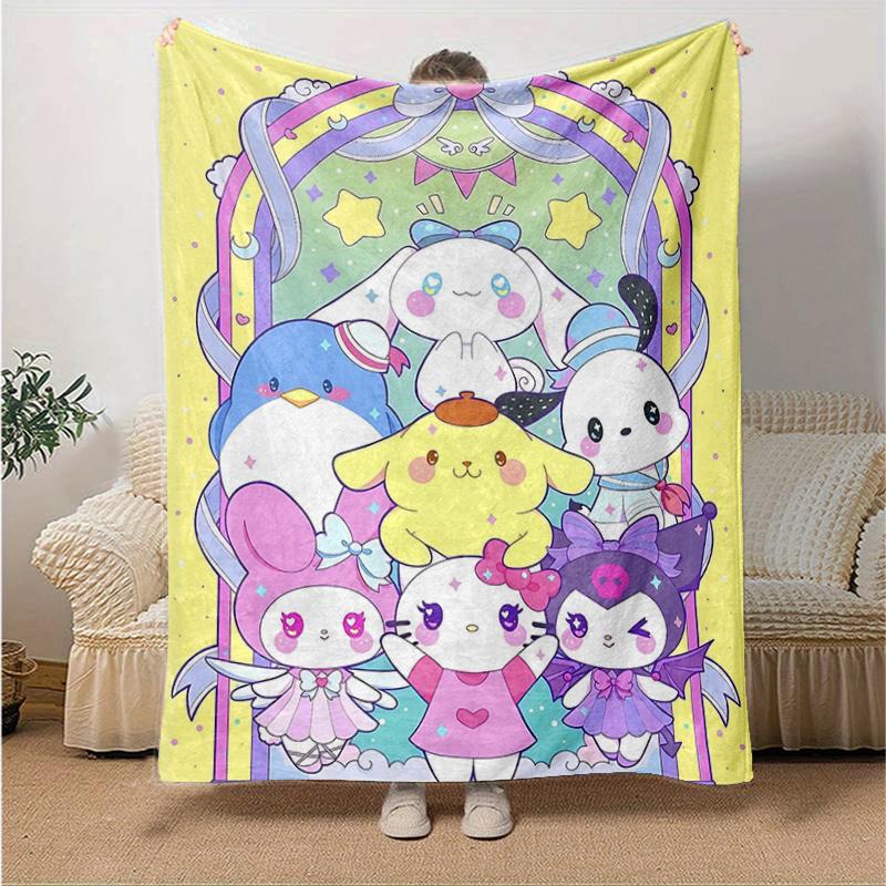 

1pc Pastel Rainbow Friends Blanket, Home Decorative Throw Blanket for Family and Friend, Soft Warm Bedding Coverlet, All Seasons Use, Unique Gift Idea 130x150cm