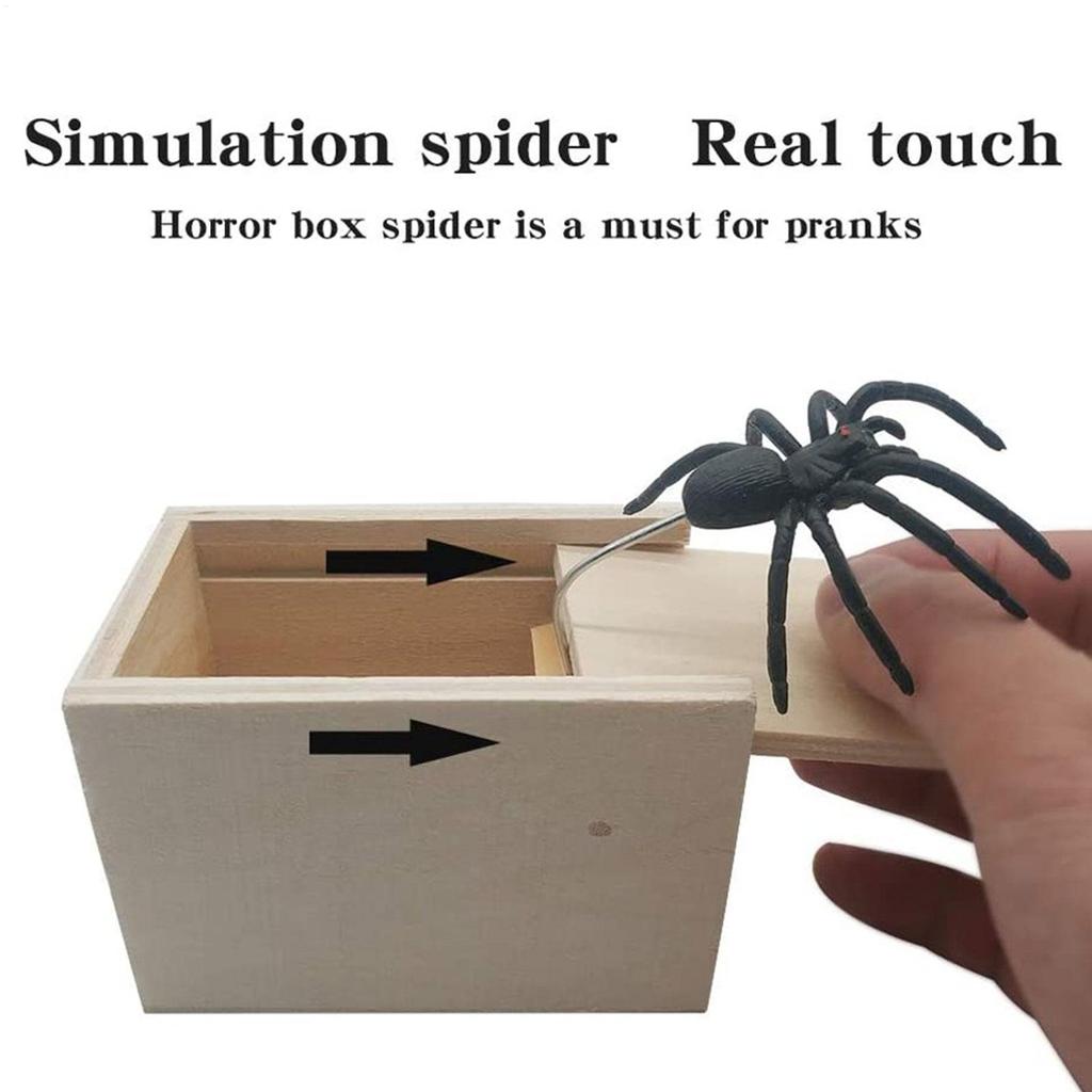 new Surprise Creative Prank Spider Realistic Wood  Hilarious Spider Toy Panic Gag Joke Halloween Christmas Gifts