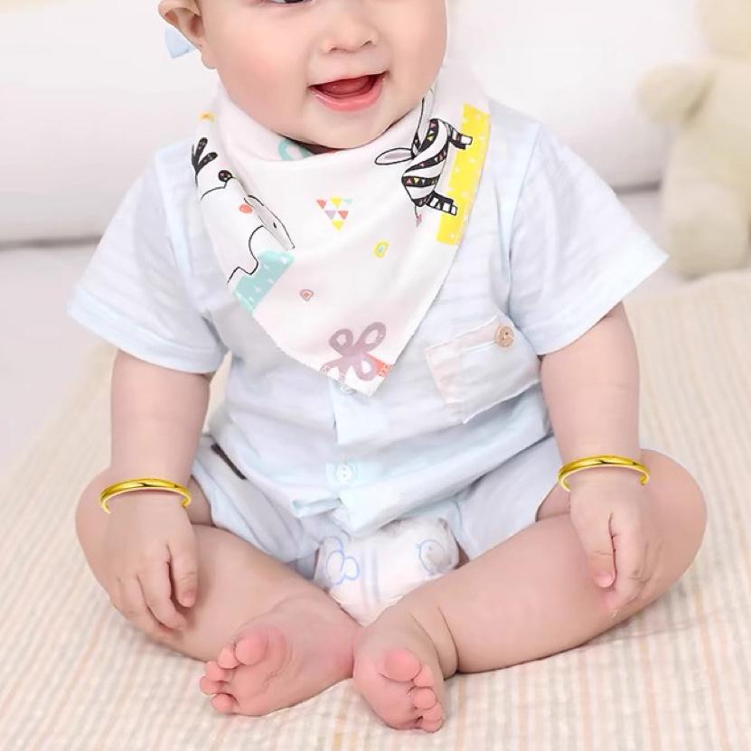 Gold Peace Snake Year Bracelets for Toddlers - Adjustable Push-Pull Design, Perfect First Birthday Gift (One Pair)