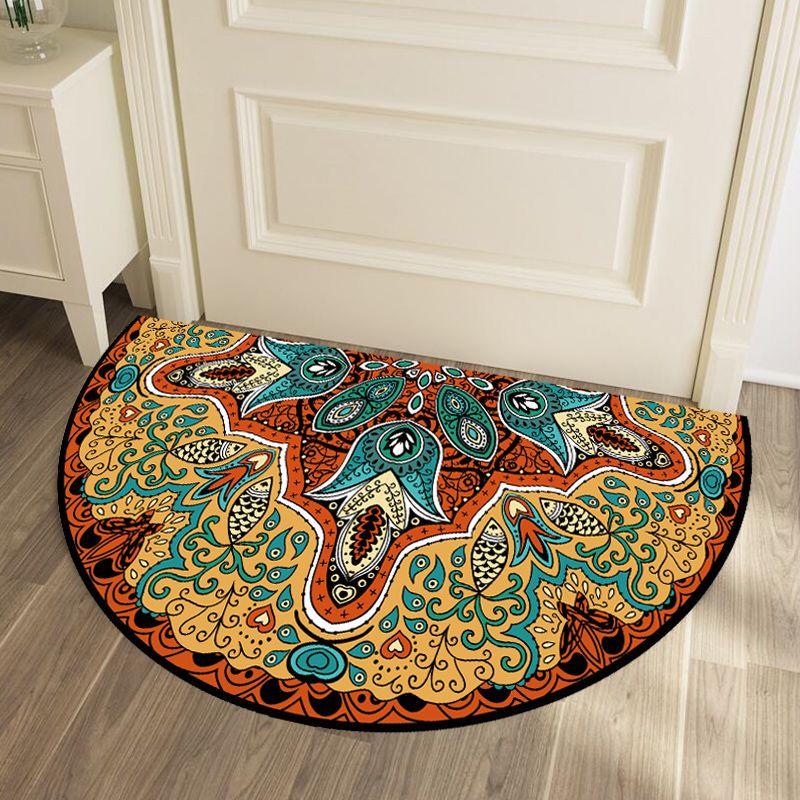 Nordic Entrance Doormat Anti Slip Floral Door Floor Mat Indoor Half Round Welcome Mat Bathroom Hallway Carpet Kitchen Area Rugs