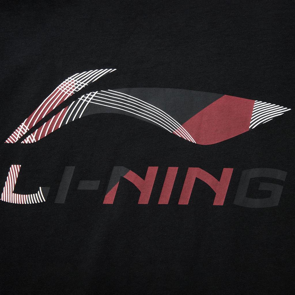 Li-Ning Minimalist Solid Color Pullover Comfortable Fashion Short Sleeve Casual Sports Suit Unisex suit Black AHSV161-2+YKSV115-1