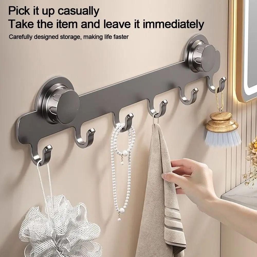Waterproof Suction Door Cup Hook 5/6/7/8-Hook Hanging Coat Rack Bathroom Towel Holder Living Room