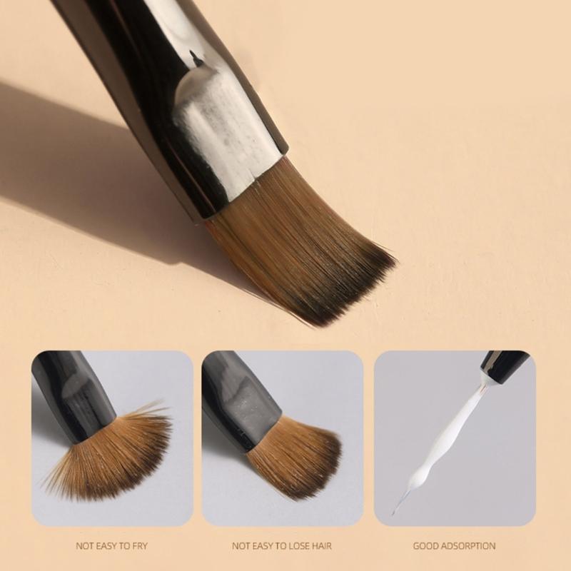 Multipurpose Nail Brush Kit 9Pcs Salon Quality Tools With Soft Nylon Hairs Comfortable Grip for Precise Nail Design