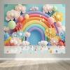 Rainbow Theme Balloon Background Cloth - Multi-Purpose Party Decor for Living Room Photography