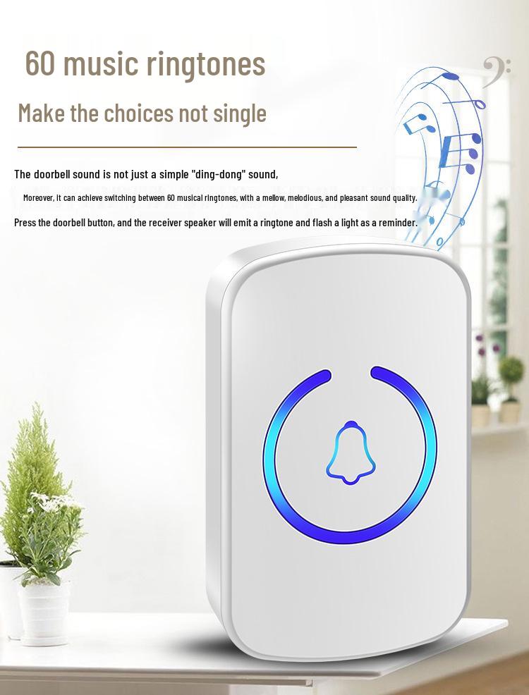 Long-Range Wireless Elderly Call Button Doorbell with Music & Remote Control