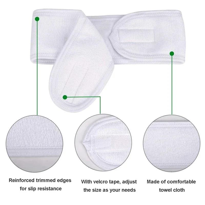 3pcs Spa Headband Hairband Sports Sweat Head Wrap Towel Hair Wraps Non-slip Stretchable Washable for Women Makeup Face Wash