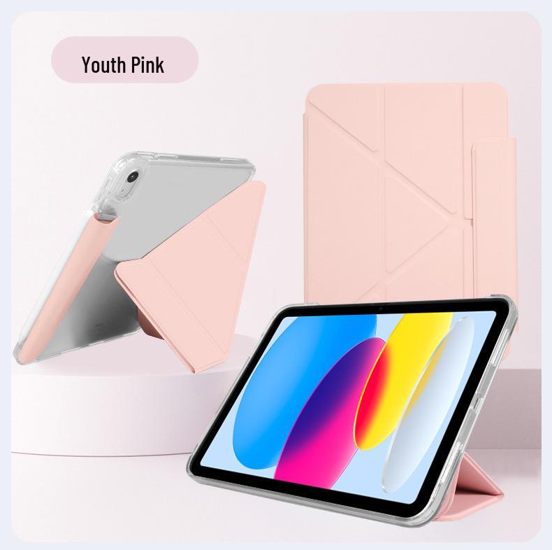 iPad Air 7 Protective Case with Pen Holder, Transparent Y-Fold, for Pro 11/12.9 & 10th Gen