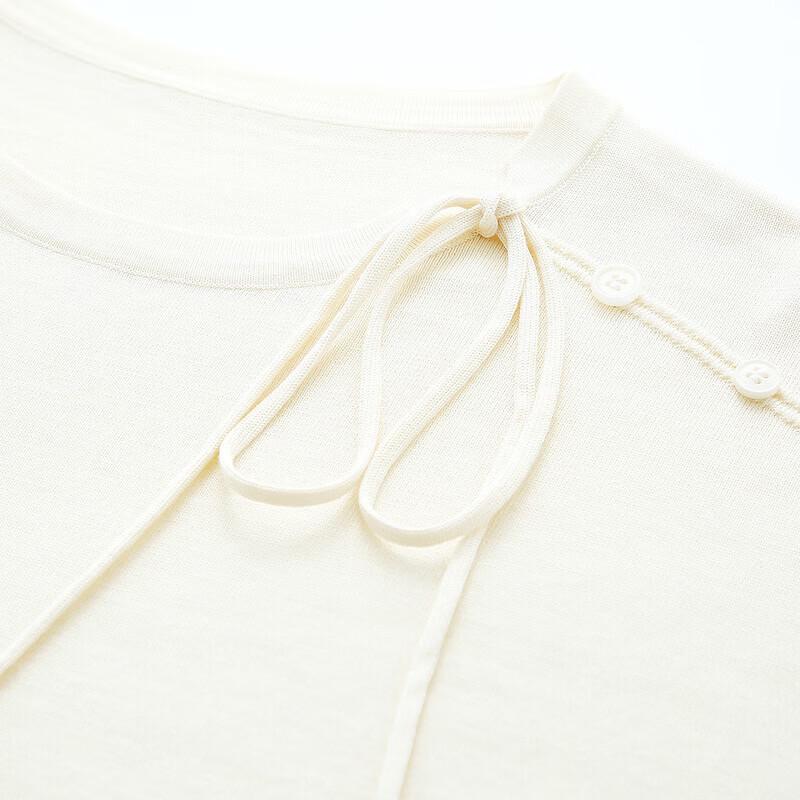 Women's Mulberry Silk Blend Round Neck Short Sleeve Knit Top