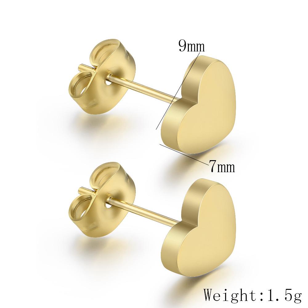 Dainty Heart Stud Earrings for Women Stainless Steel Gold Silver Minimalist Love Heart Earrings Simple Everyday Jewelry for Bi