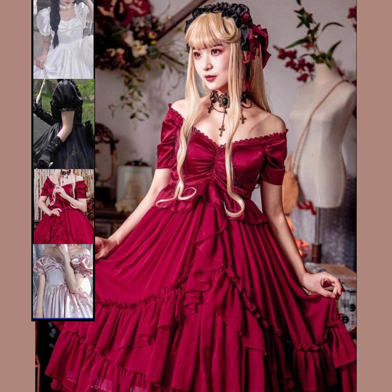 

Девушка Французская Девушка Популярное Платье с Бантом Лолита