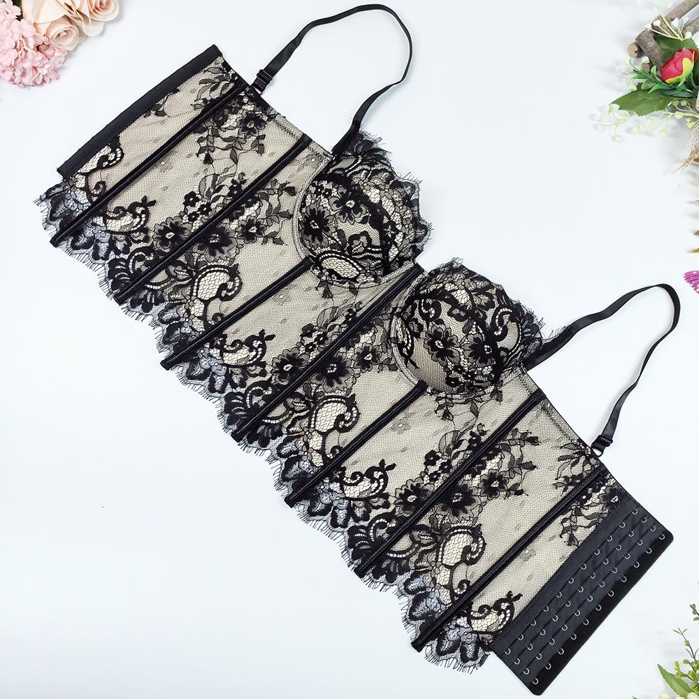 Cross-Border Bestseller: Sexy Lace Strapless Bustier with Cut-Out Design