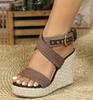  Bohemian Espadrilles Shoes Peep Toe Wedges Sandals Platform Women Heel Pumps Hemp Rope Outsole Comfort Csaual Shoes