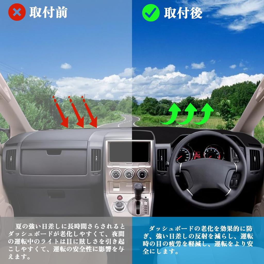 Kurtz Dashboard Mat for Mitsubishi Delica D5 Sun Dashboard Protective Interior Custom Flannel Reduces Heat Set Flannel (Pre-2021 Model), Protection,