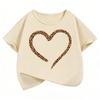 T-shirts Mode Imprimé Léopard Cœur d'Amour Y2k Enfants T-shirt Garçons Filles Été Printemps Haut Décontracté T-shirt