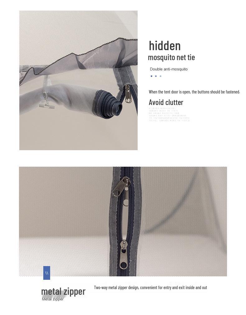 Foldable Yurt Mosquito Net - No Installation Needed, Single/Double, Simple Style for Home & Student Use