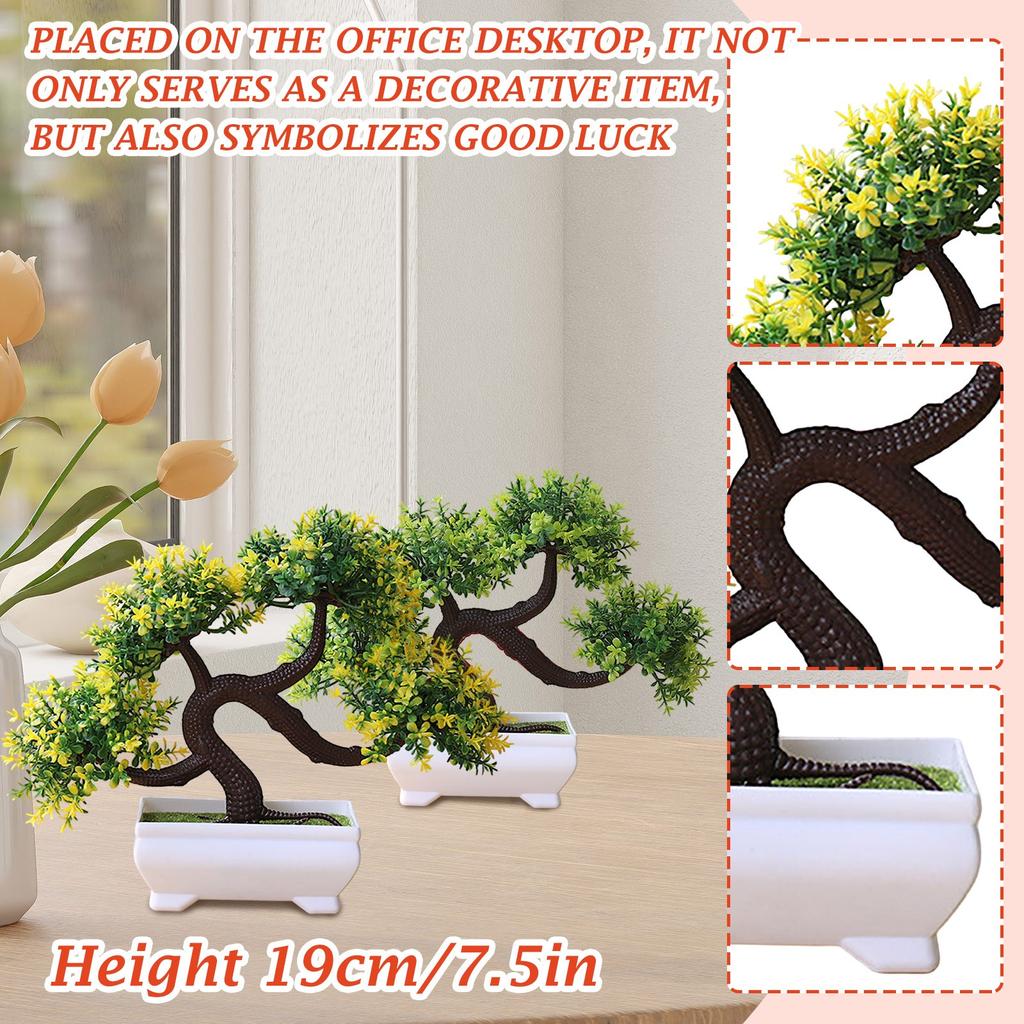 Simulace zelených rostlin v květináčích, ozdoby do květináčů, kombinace rostlin, vnitřní stolní ozdoby, simulace umělých květin, rostlin, bonsaje