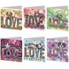 6pcs DIY Rhinestone Diamond Art Mosaic Postcards Diamond Art Greeting Cards for Xmas Birthdays Thanksgiving & Special Occasion