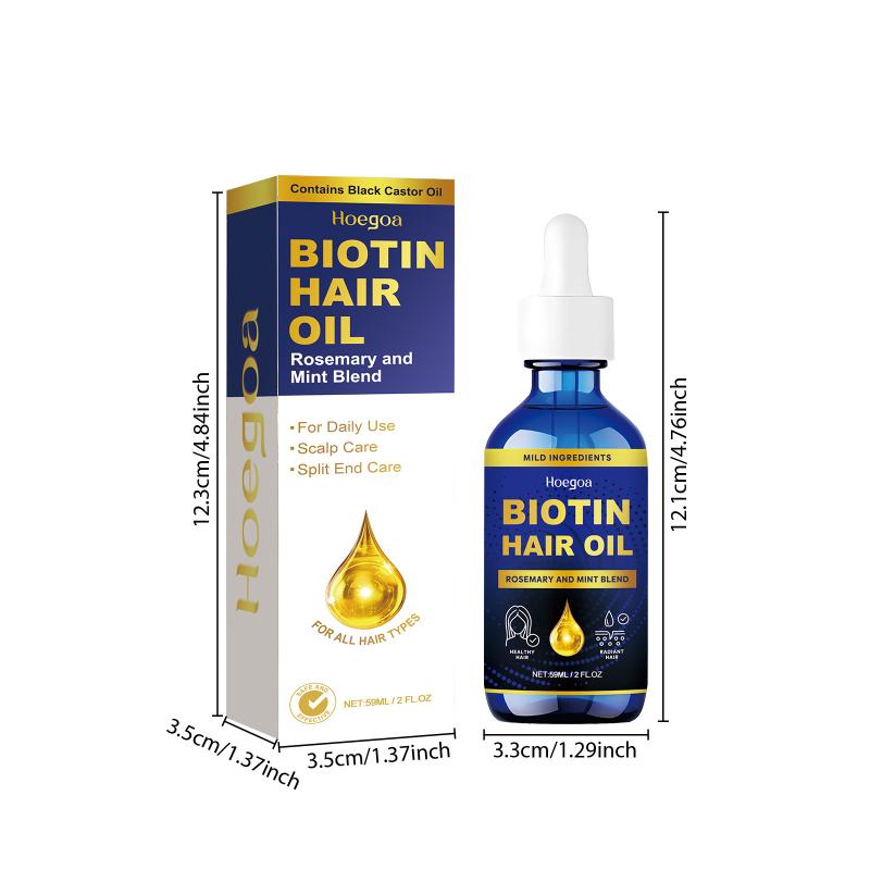 Rosemary Hair Growth Oil With Biotin Castor Oil Hair Strengthening Scalp Treatment Nourishing Roots Hair Regrowth For Men Women